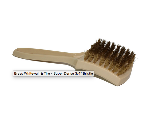 BRASS POLY HANDLE Whitewall & Tire Brush